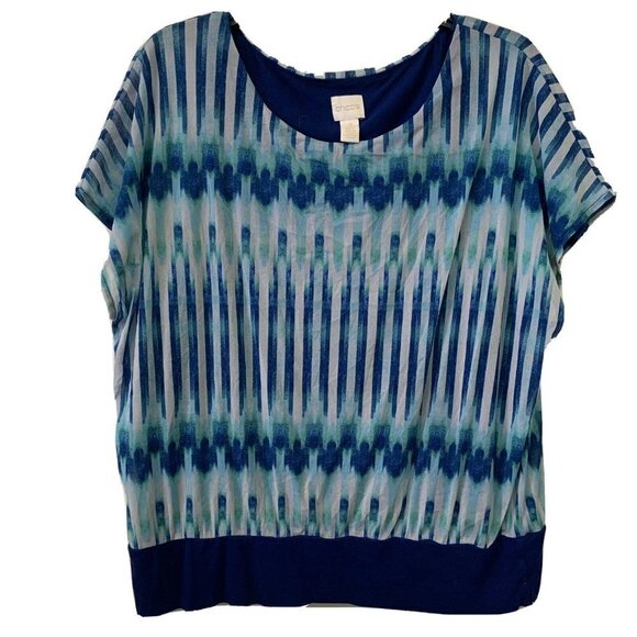 Chico's Multicolor Boho Print Artsy Blouse - Picture 1 of 4